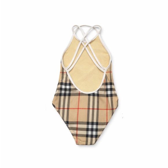 Burberry Tan Plaid Kids Swim One Piece - Picture 2 of 3